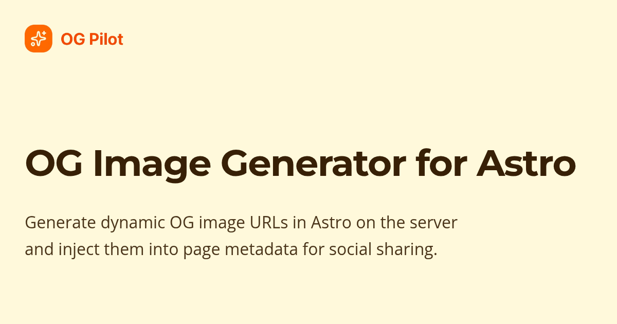 OG Image Generator for Astro - OG Pilot