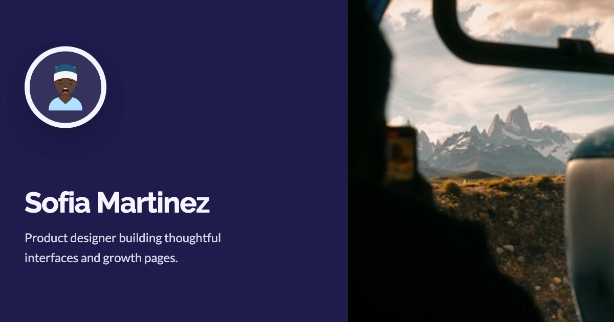 Portfolio template example for Sofia Martinez