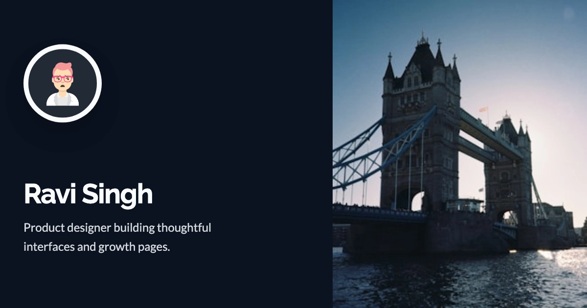 Portfolio template example for Ravi Singh