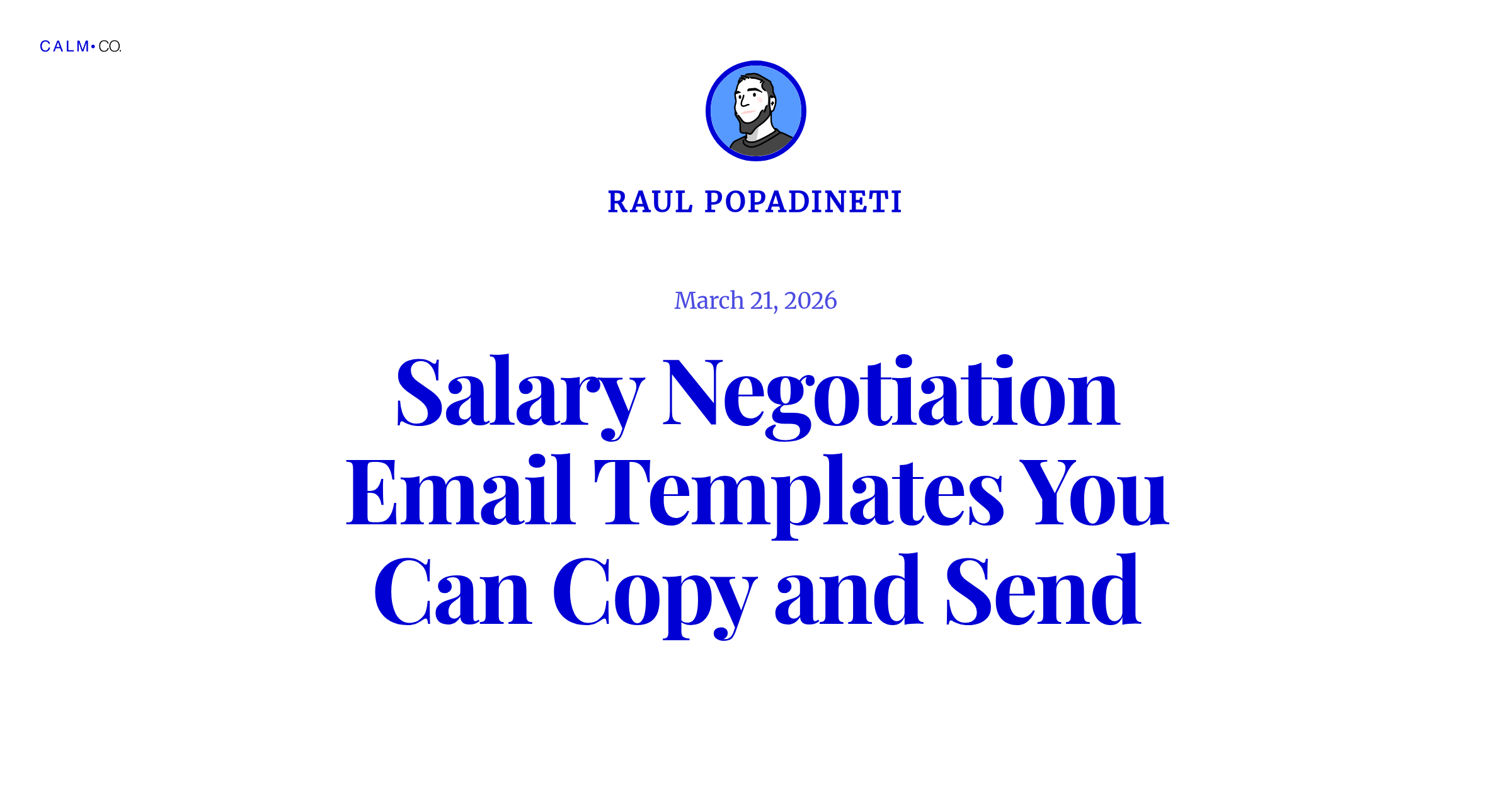 Salary Negotiation Email Templates (Copy & Send) - Calm Companies