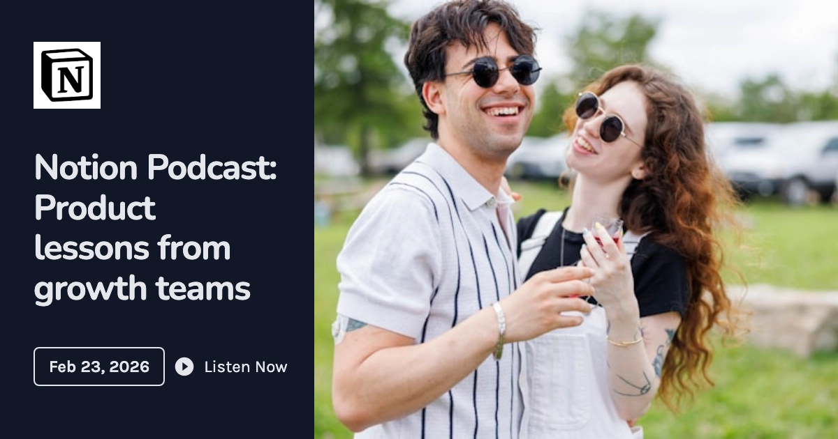 Notion podcast template example